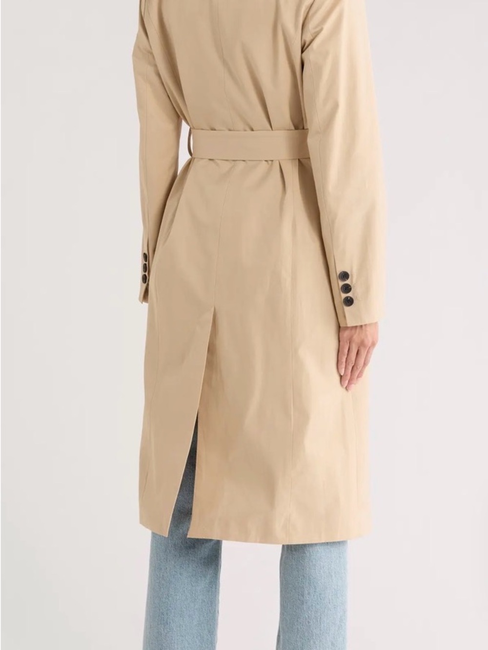 Avec Les Filles Tan Double-Breasted Trench Coat with Belt - Picture 2 of 16